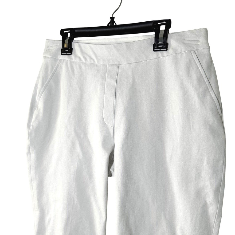 SPANX White Kick Flare Pants M Cropped Pull On Stretch Work Travel Slimming - Picture 6 of 7